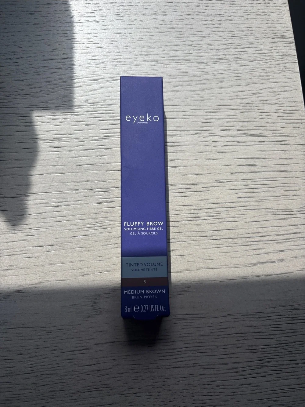 Eyeko Fluffy Brow Volumising Fibre Gel - Navy Blue Packaging, Medium Brown Shade